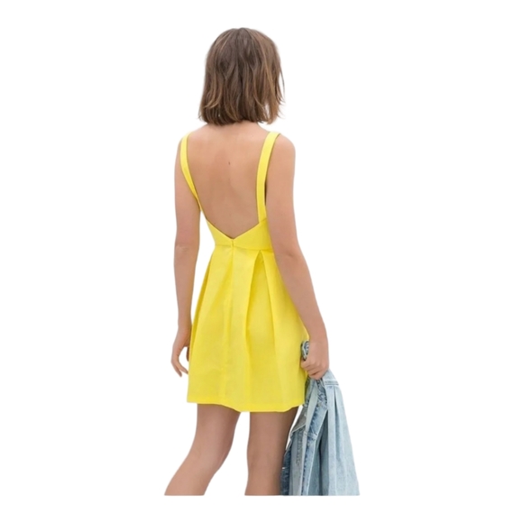 Zara Yellow Mini Dress Sold Out Online Size Medium - Picture 4 of 12